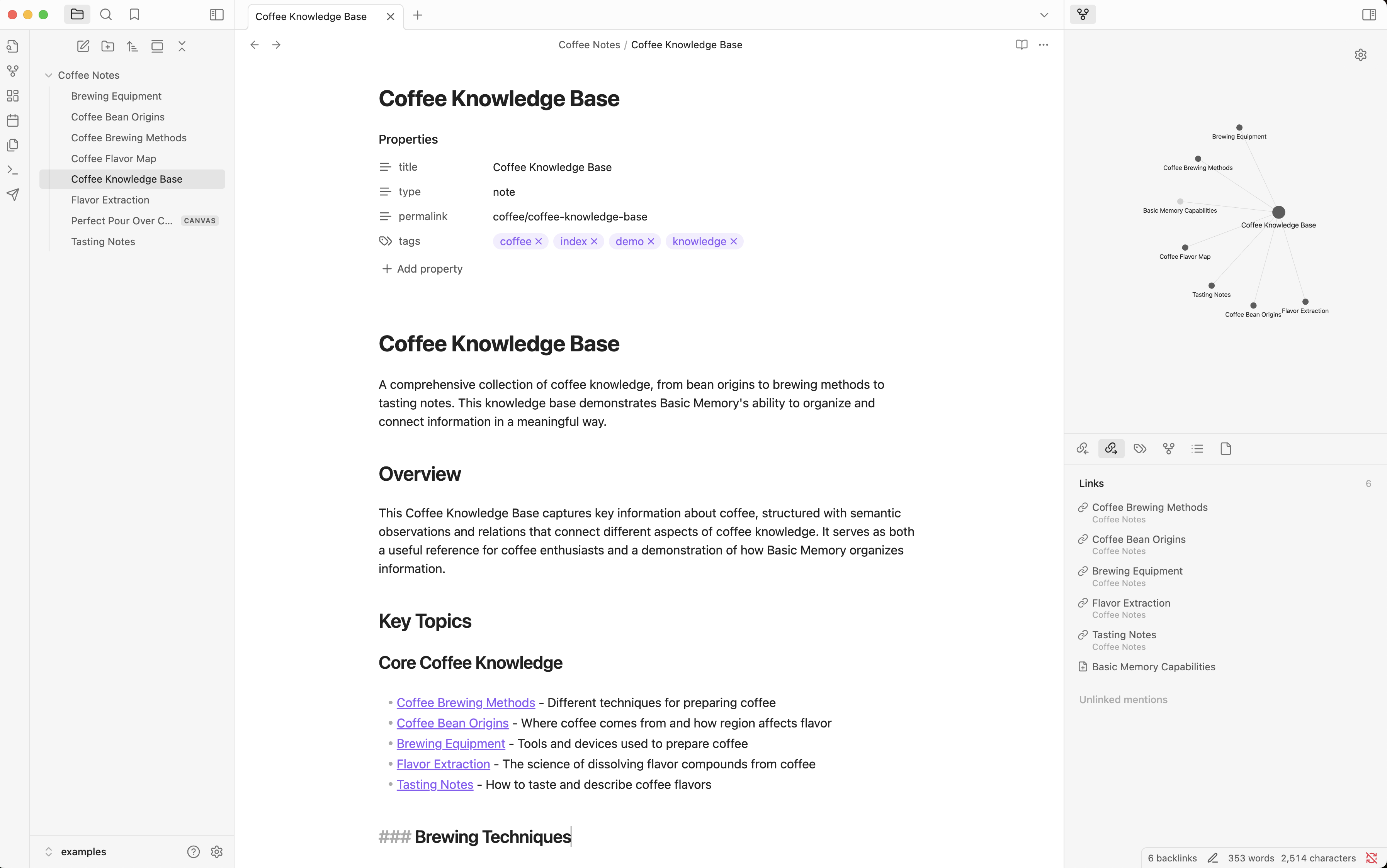 Obsidian Coffee Knowledge Graph